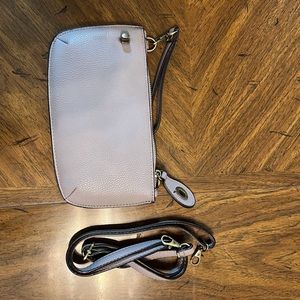 Grey Wristlet with detachable strap